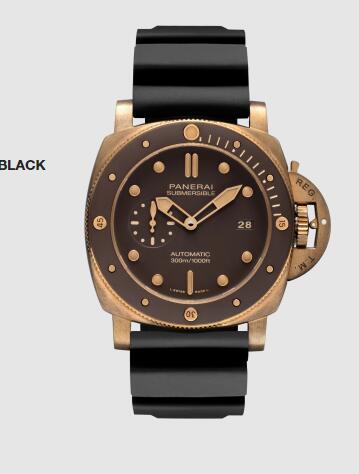 Panerai Submersible Bronzo 47mm Replica Watch PAM00968 CAOUTCHOUC BLACK